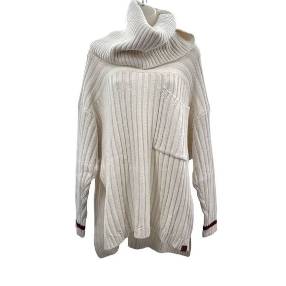 One Teaspoon Knit Sweater Size Small Oversized High Neck Split Sides High Low - Picture 9 of 9